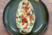 Loaded Buttermilk Twice-Baked Potatoes with Spinach & Bacon