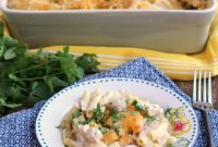Creamy Chicken Suiza Pasta Bake