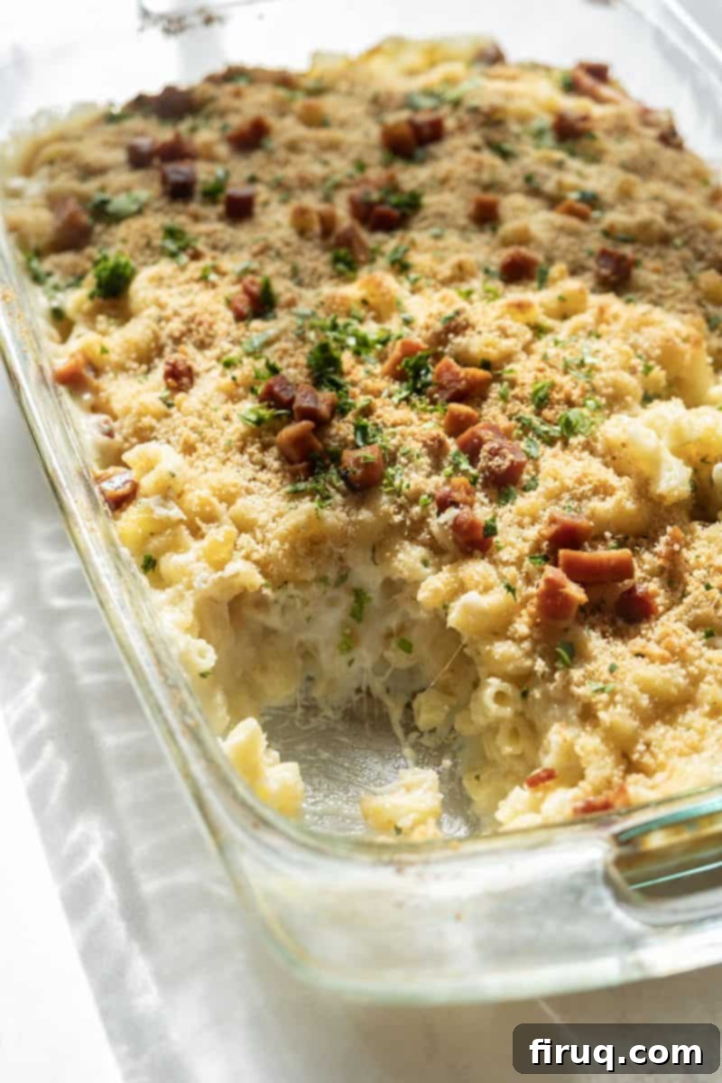 Authentic Italian Macaroni and Cheese 2 Close up of cross section of baked mac and cheese