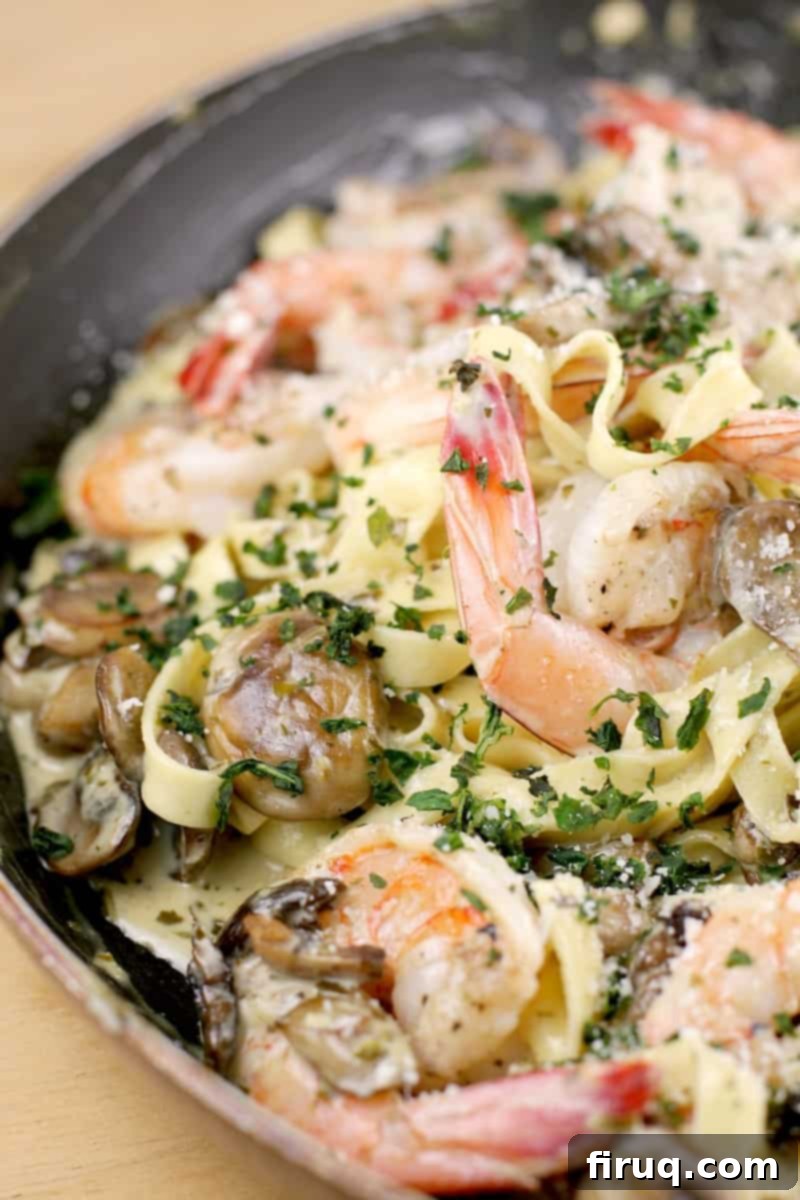 Luscious Creamy Pesto Shrimp Pasta 10 finished pesto shrimp pasta in a large nonstick skillet