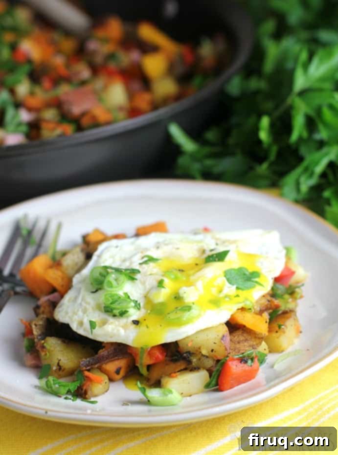 Triple Spud Hash 2 Healthy Three Potato Hash - a perfect breakfast or brunch recipe.