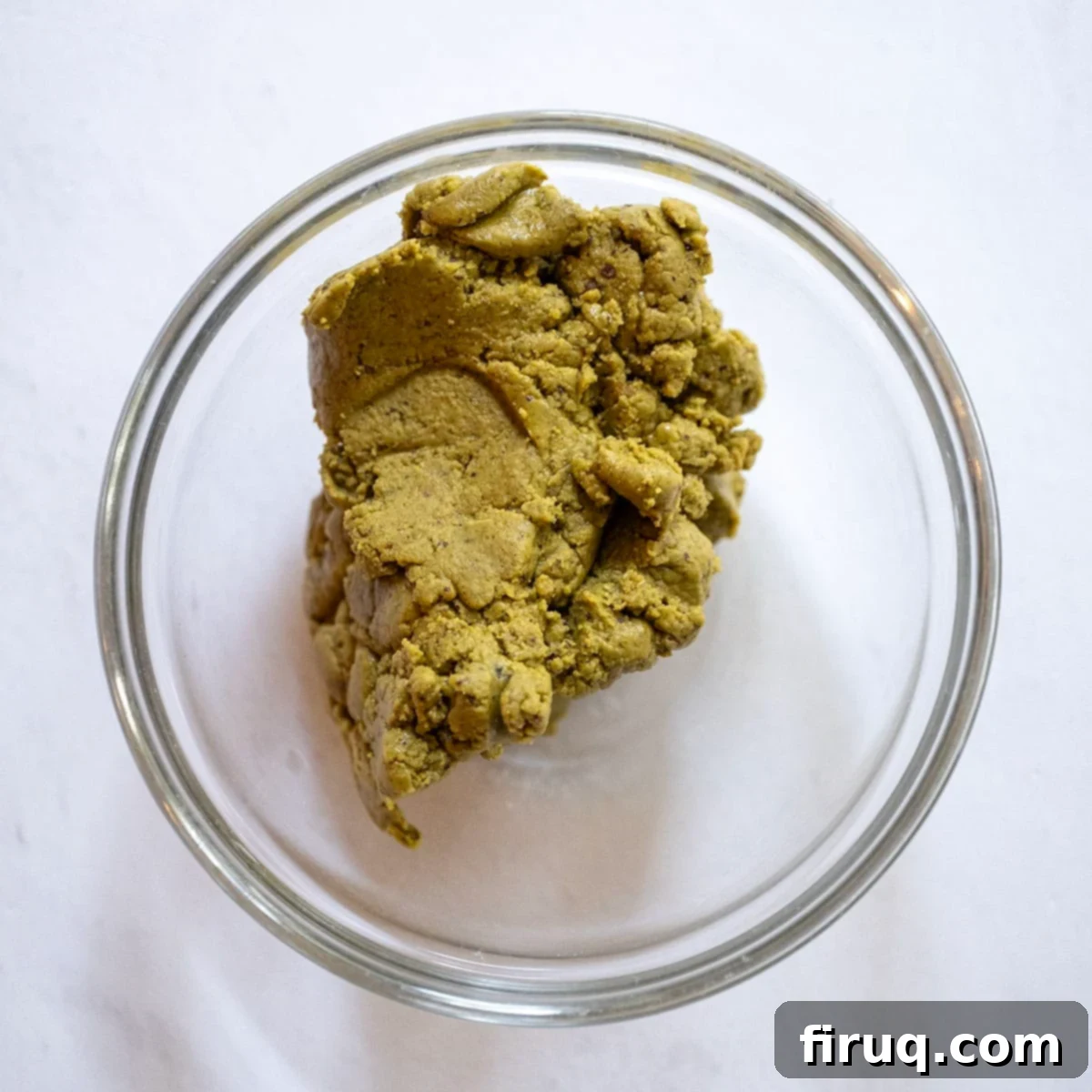 Emerald Dream Tiramisu 4 A bowl of freshly made pistachio butter, smooth and vibrant green.