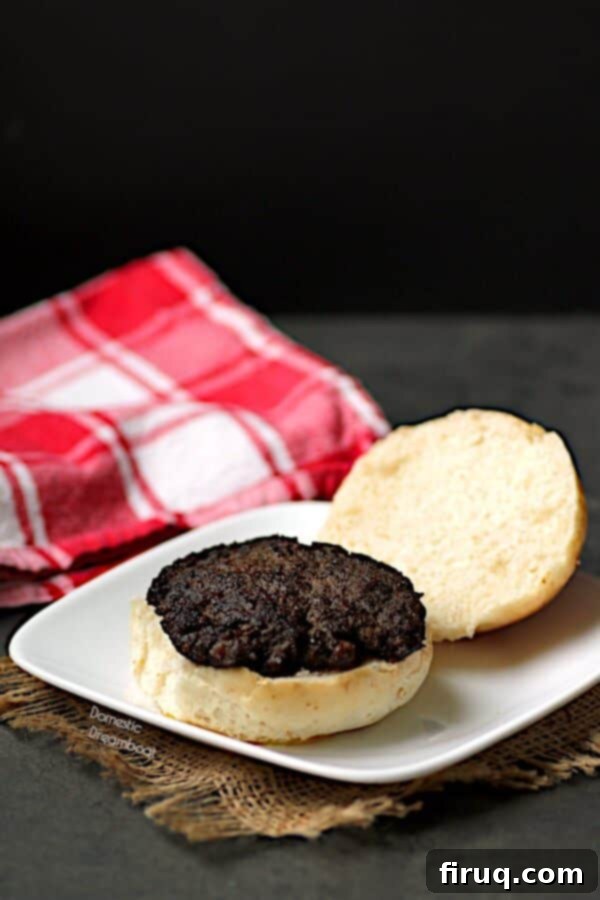 Blended Burger on a Bun Plain blended burger on a bun, ready to be topped
