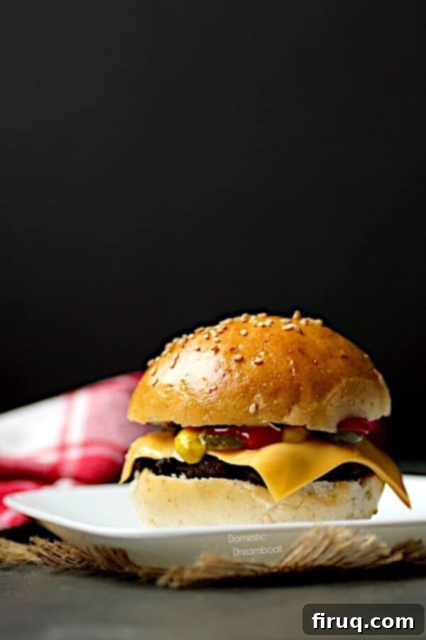Cooked Blended Burger Ready to Serve Hamburger on a white plate, showcasing a cooked blended burger