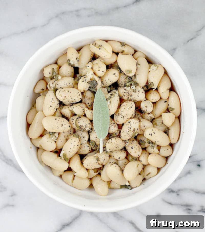 Tuscan White Beans with Sage 7 White Beans with Sage and Olive Oil, easy white beans