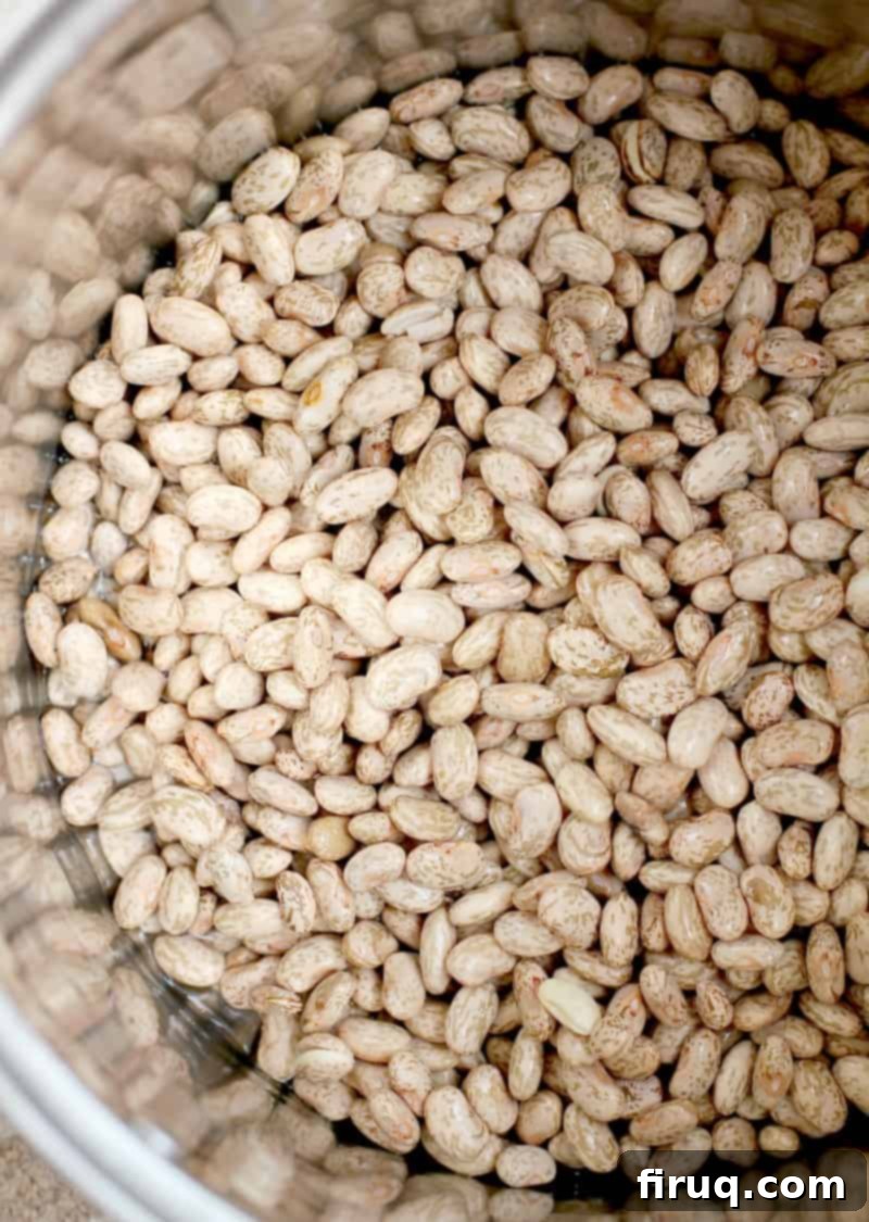 Cowboy Style Mexican Beans 3 pot full of cleaned pinto beans after soaking overnight in water