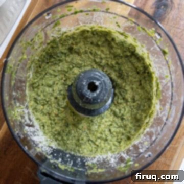Fresh Pea Pesto 7 Pesto smoothed and processed in food processor.