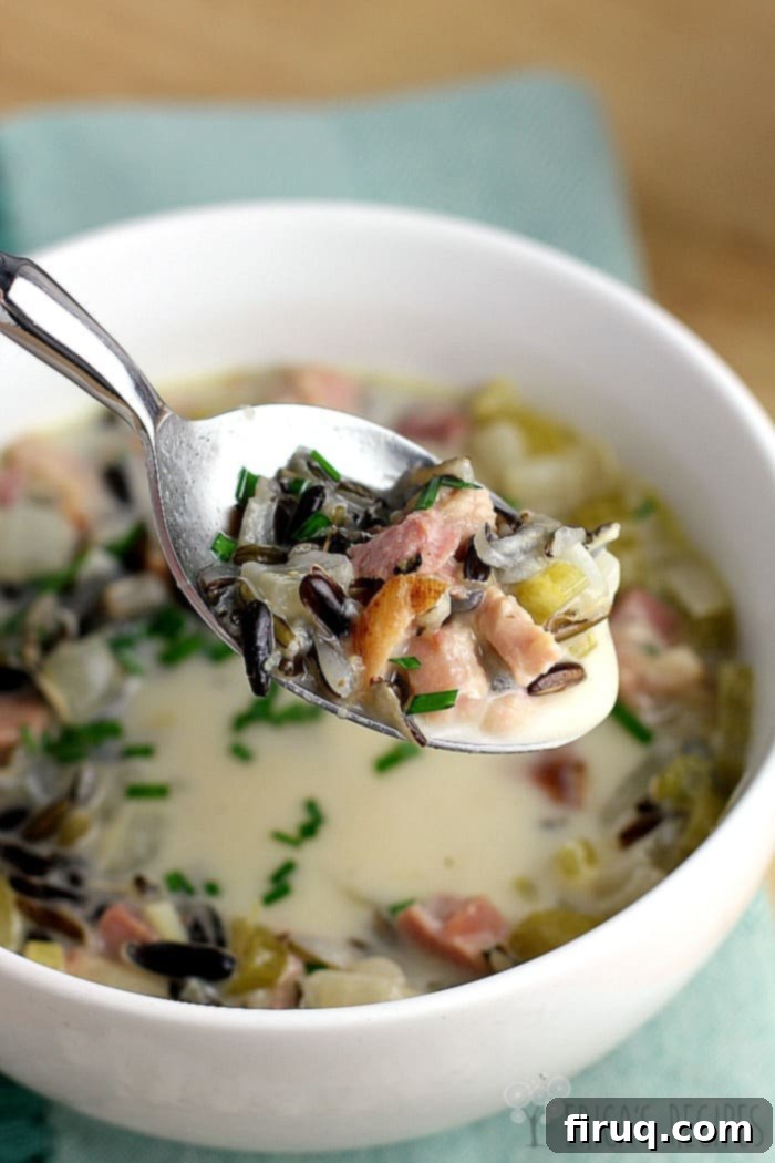 Lemon Ginger Ham Wild Rice Comfort Bowl 4 pin image with text overlay recipe title