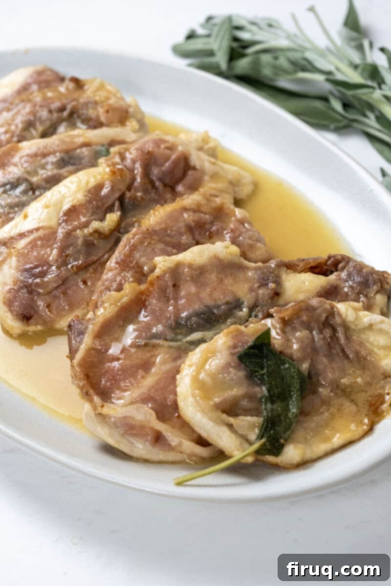 Elevated Chicken Saltimbocca 2 chicken saltimbocca served with a rich white wine sauce