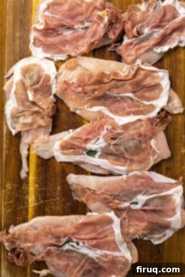 Elevated Chicken Saltimbocca 5 chicken breast topped with fresh sage and prosciutto