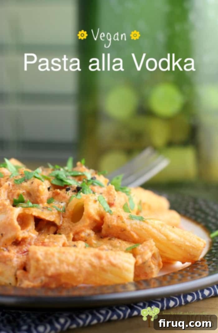 Creamy Vegan Vodka Pasta 2 A beautifully presented bowl of Vegan Pasta alla Vodka, a creamy and glorious pasta dish with healthy ingredients.