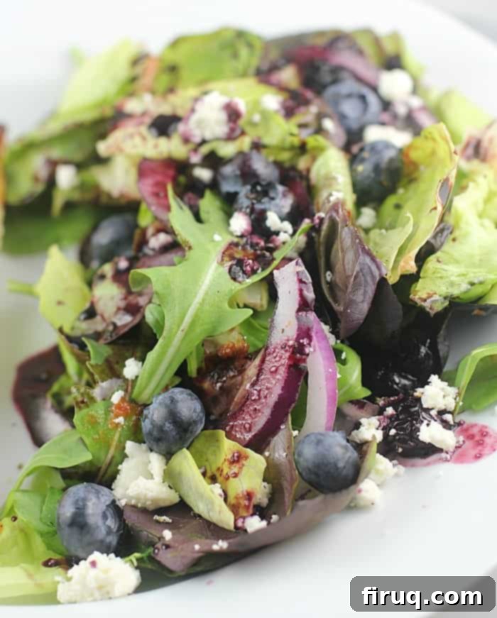 Blueberry Balsamic Medley 5 Blueberry Balsamic Salad with fresh blueberries and feta