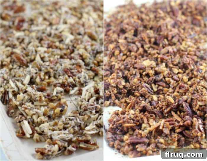 Refreshing Key Lime Parfait with Crispy GrainFree Granola 5 Grain-free granola baking on a sheet pan, showing a golden brown color