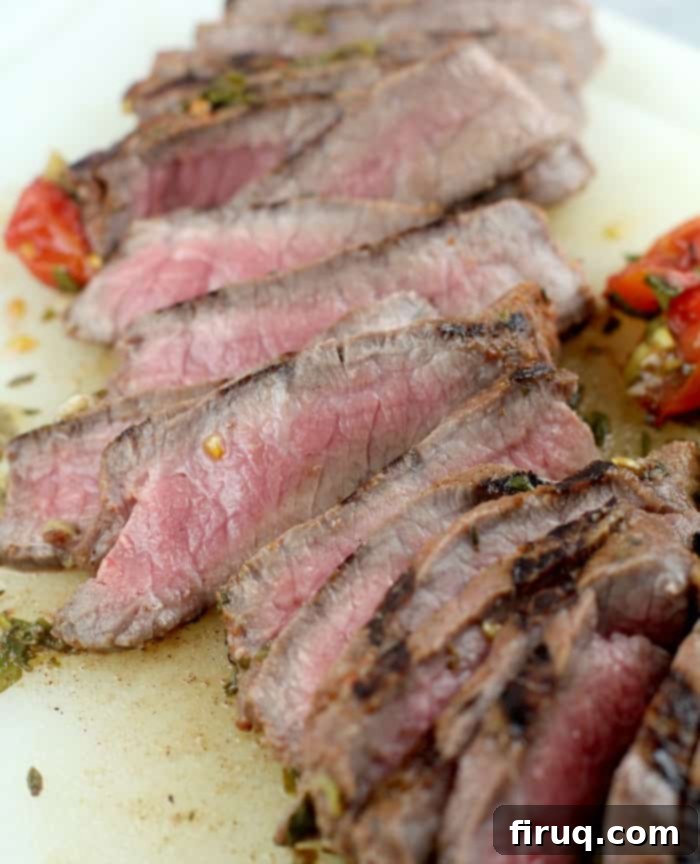 Sizzling Caribbean Steak Tacos 7 sliced cooked steak, lightly pink in the center