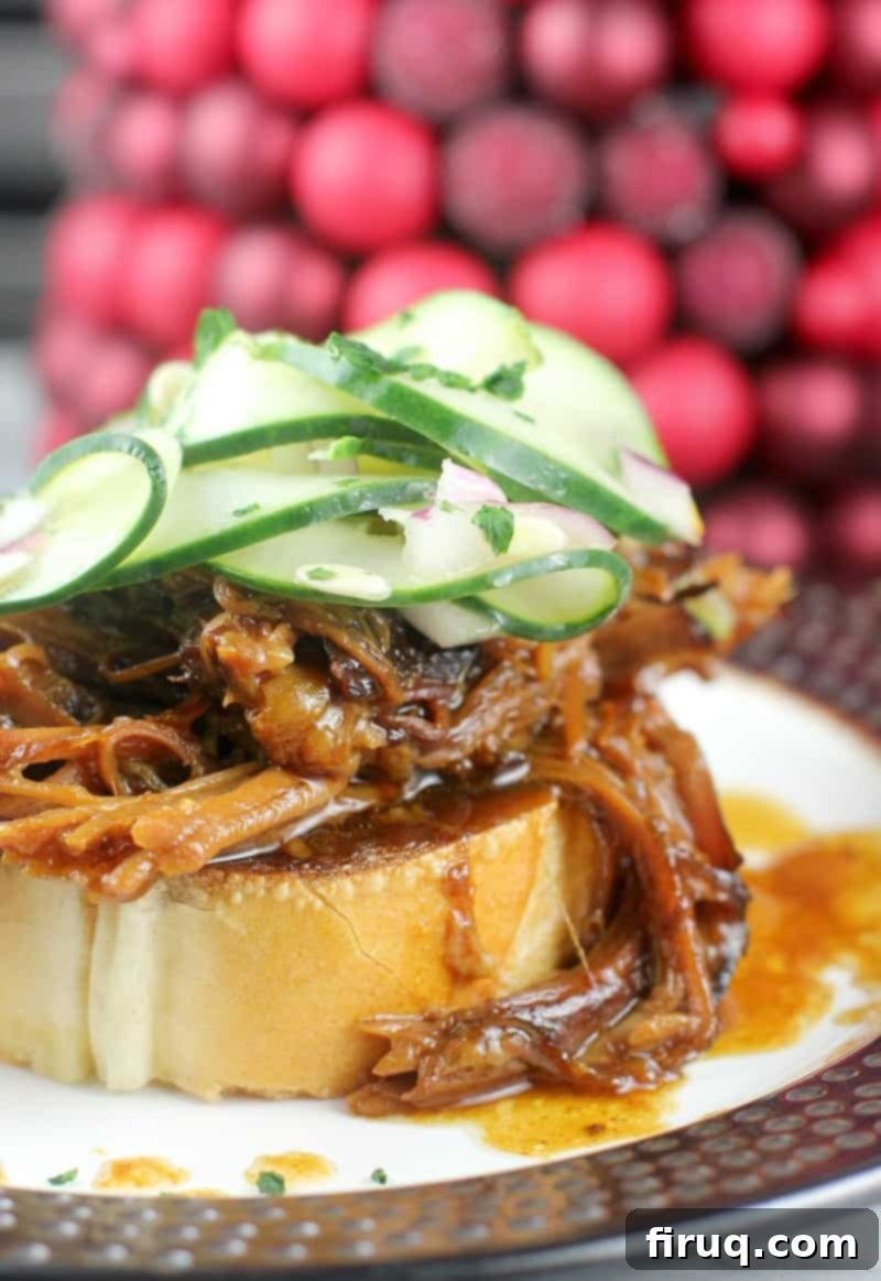 Sweet and Sticky Hoisin Honey Pulled Pork with Tangy Pickled Cucumber Salad 14 Hoisin Honey Pulled Pork with Pickled Cucumber Salad #DonVictorHoney #HoneyForHolidays #ad