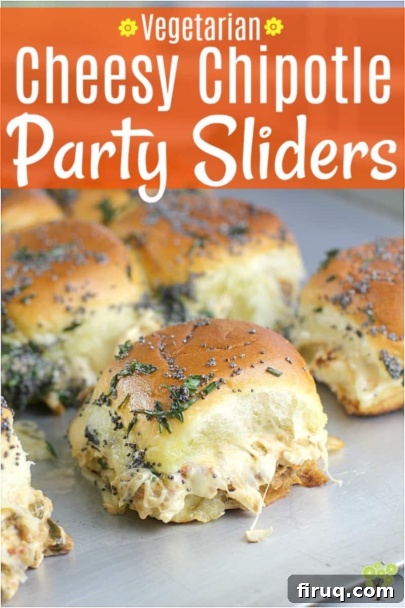 Party-Ready Cheesy Chipotle Veggie Sliders 9 Cheesy Chipotle Party Sliders {Vegetarian} #VeryVeggieHoliday #ad