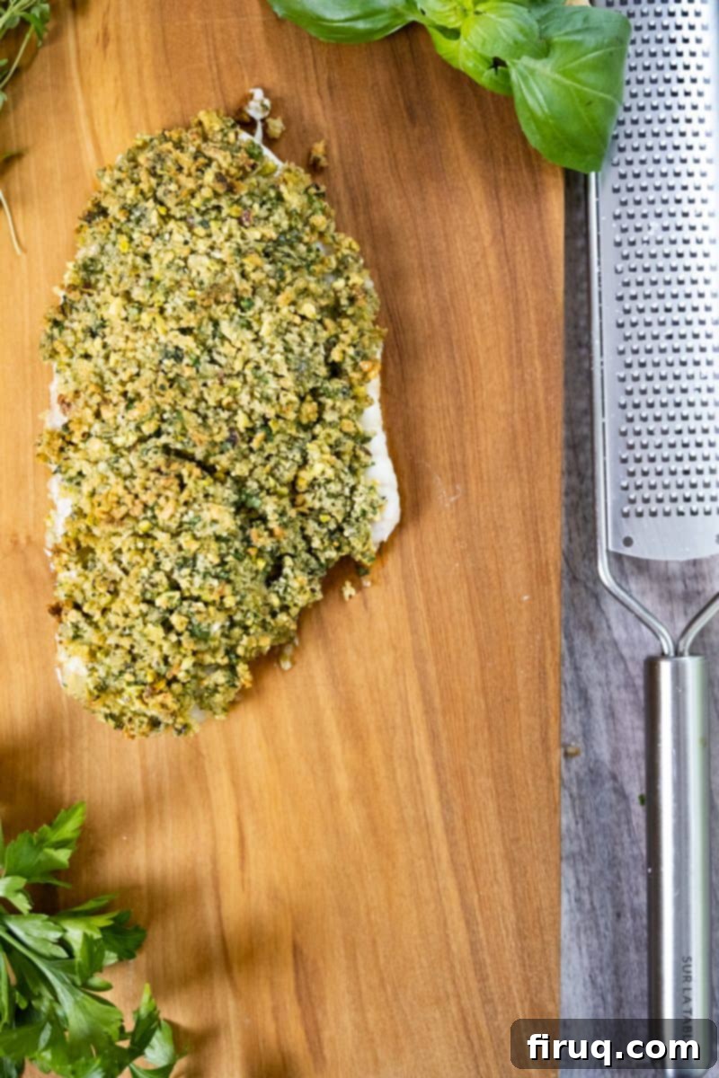 Crispy Pistachio Crusted Fish 3 pistachio crusted fish baked to golden perfection