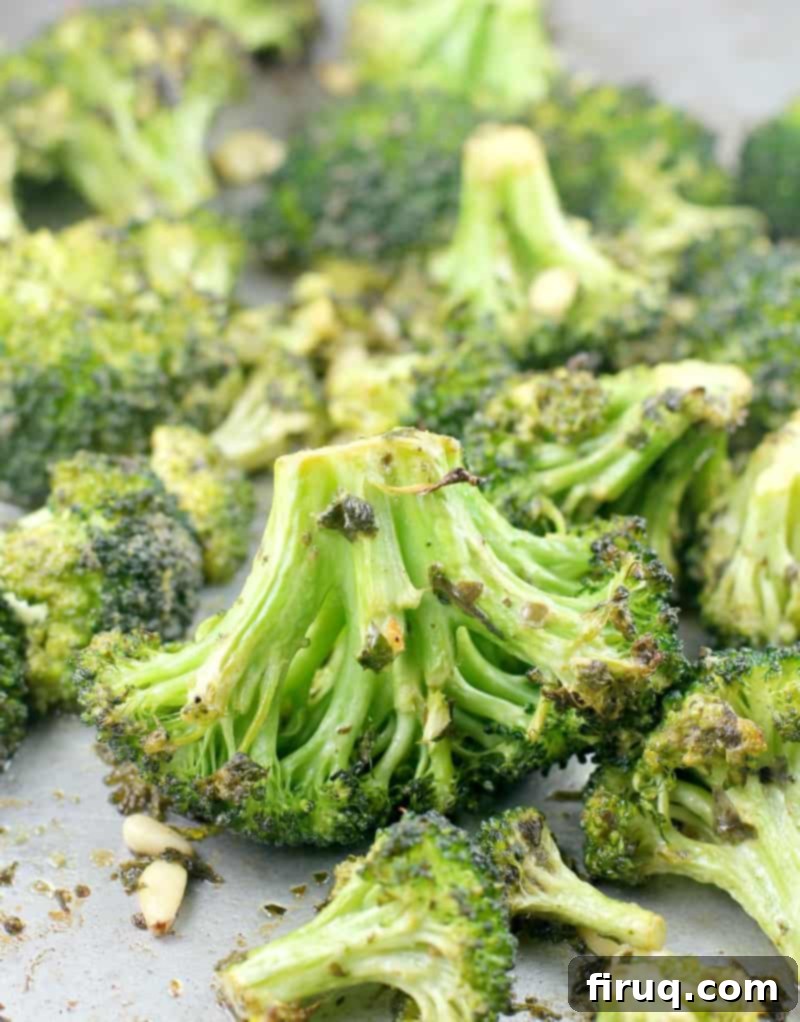 Dijon Pesto Glazed Roasted Broccoli 5 Oven Roasted Broccoli in Dijon Pesto Vinaigrette