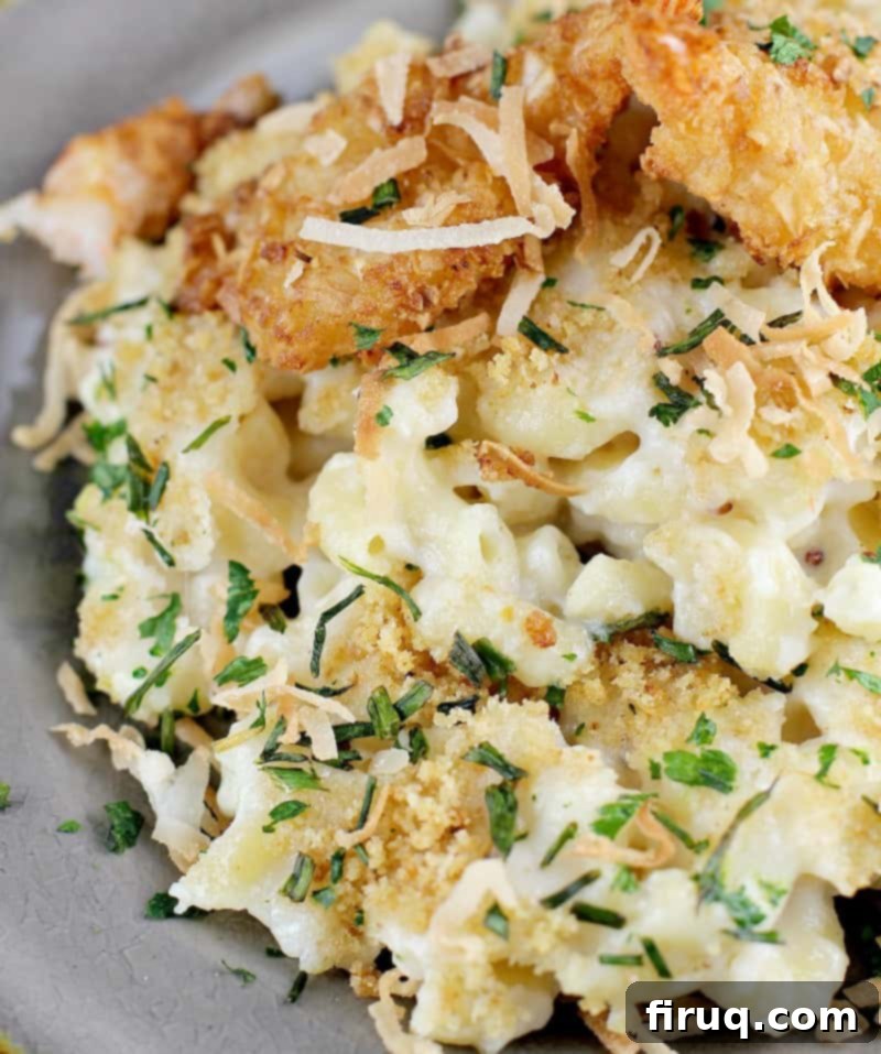 Coconut Shrimp Macaroni Bliss 6 Coconut Shrimp Macaroni and Cheese – a delectable fusion of comfort food and tropical flavors.