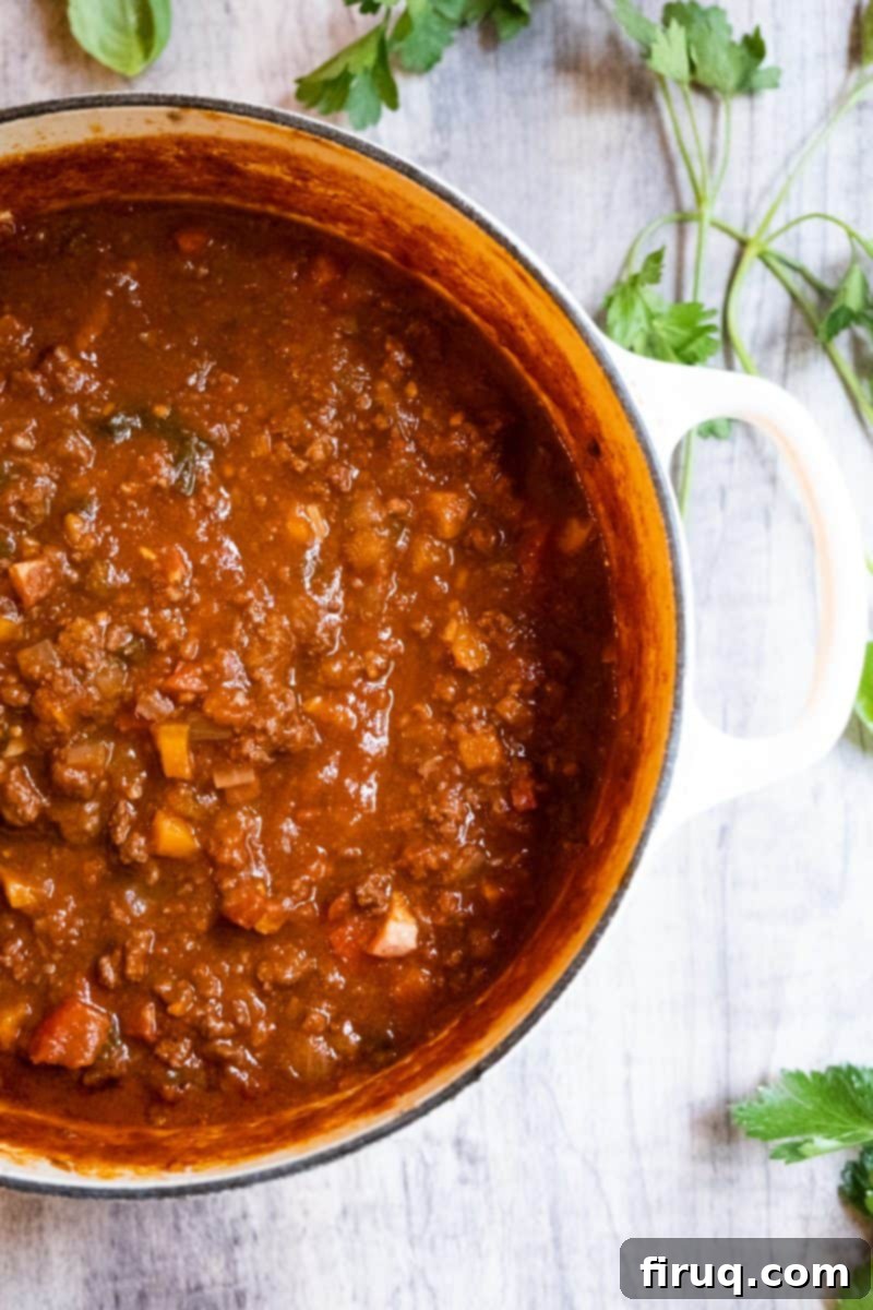 Slow-Simmered Bison Ragu 2 bison ragu in dutch oven