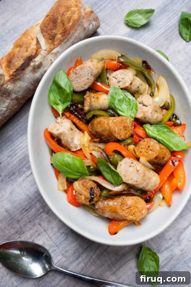 Rustic Italian Sausage and Peppers 2 sausage and peppers