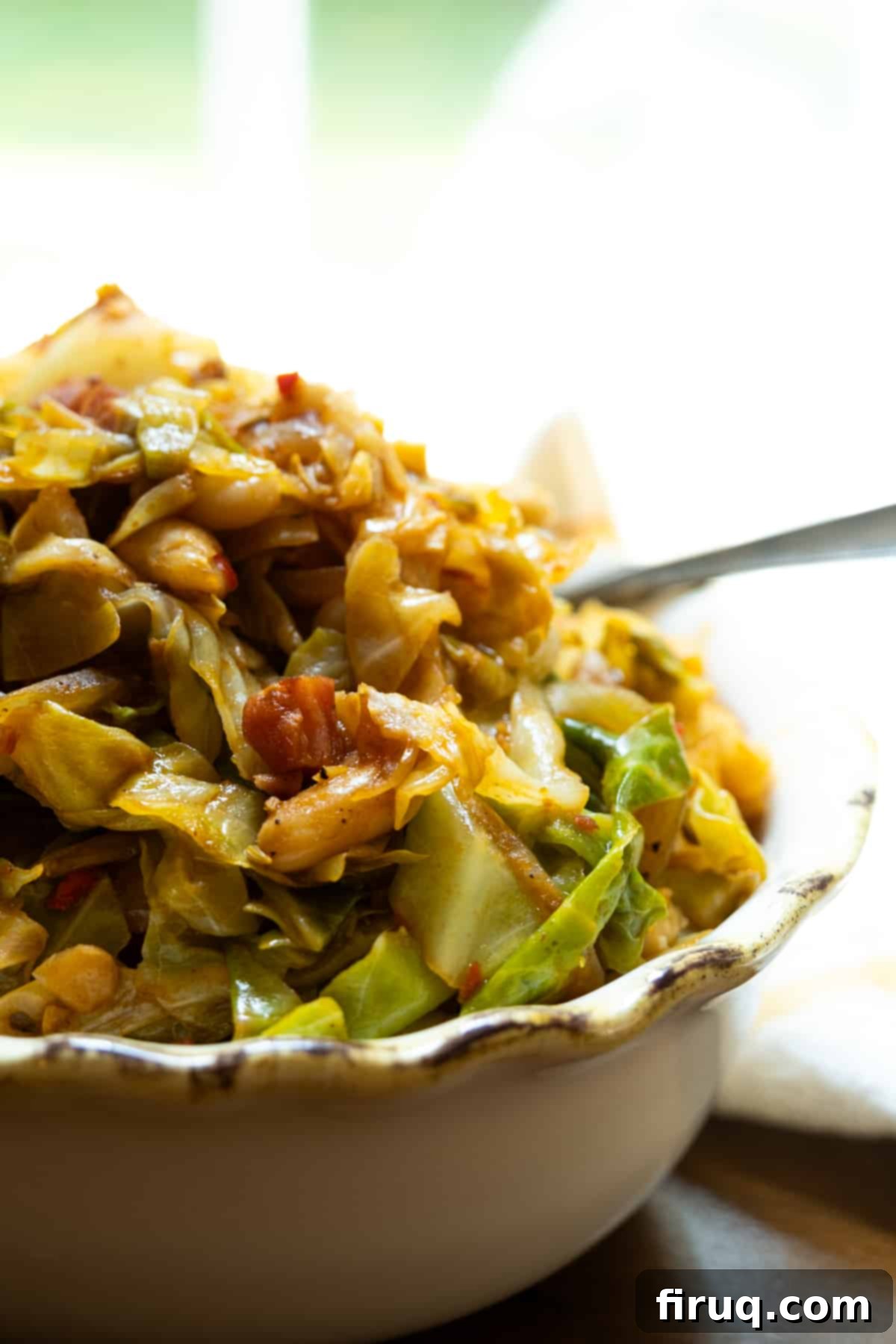 Hearty Italian Cabbage 2 Hearty Italian cabbage with crispy pancetta served in a beautiful dish
