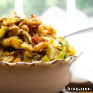 Hearty Italian Cabbage 12 A bowl of delicious Italian cabbage with pancetta, ready to be enjoyed