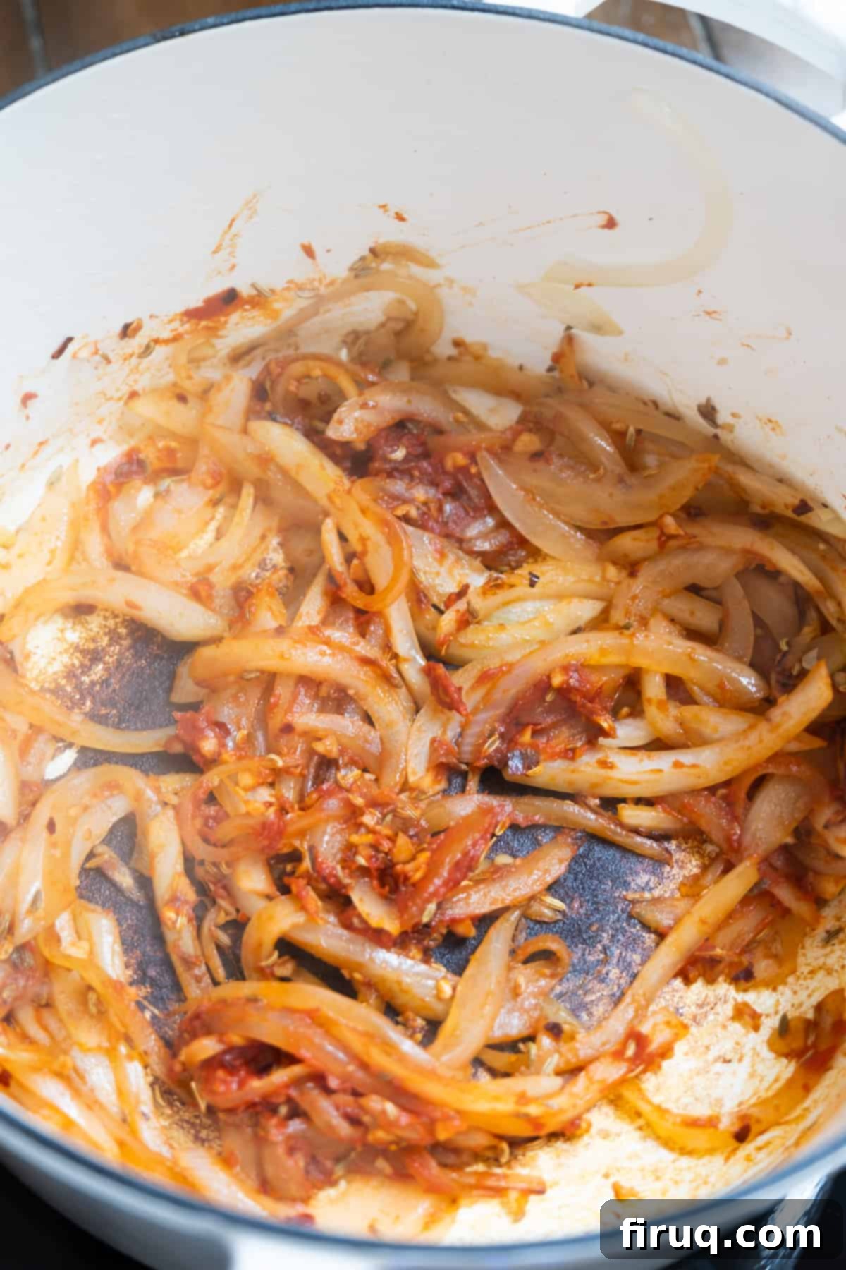 Hearty Italian Cabbage 9 Onions and caramelized tomato paste beautifully combined in the pot
