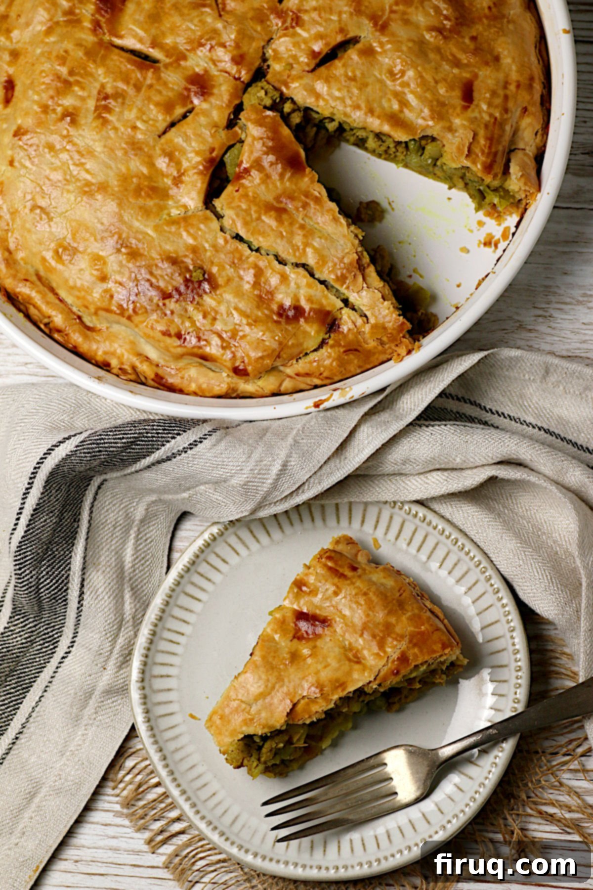 Delicious Chicken Samosa Pie An overhead photo of Chicken Samosa Pie.