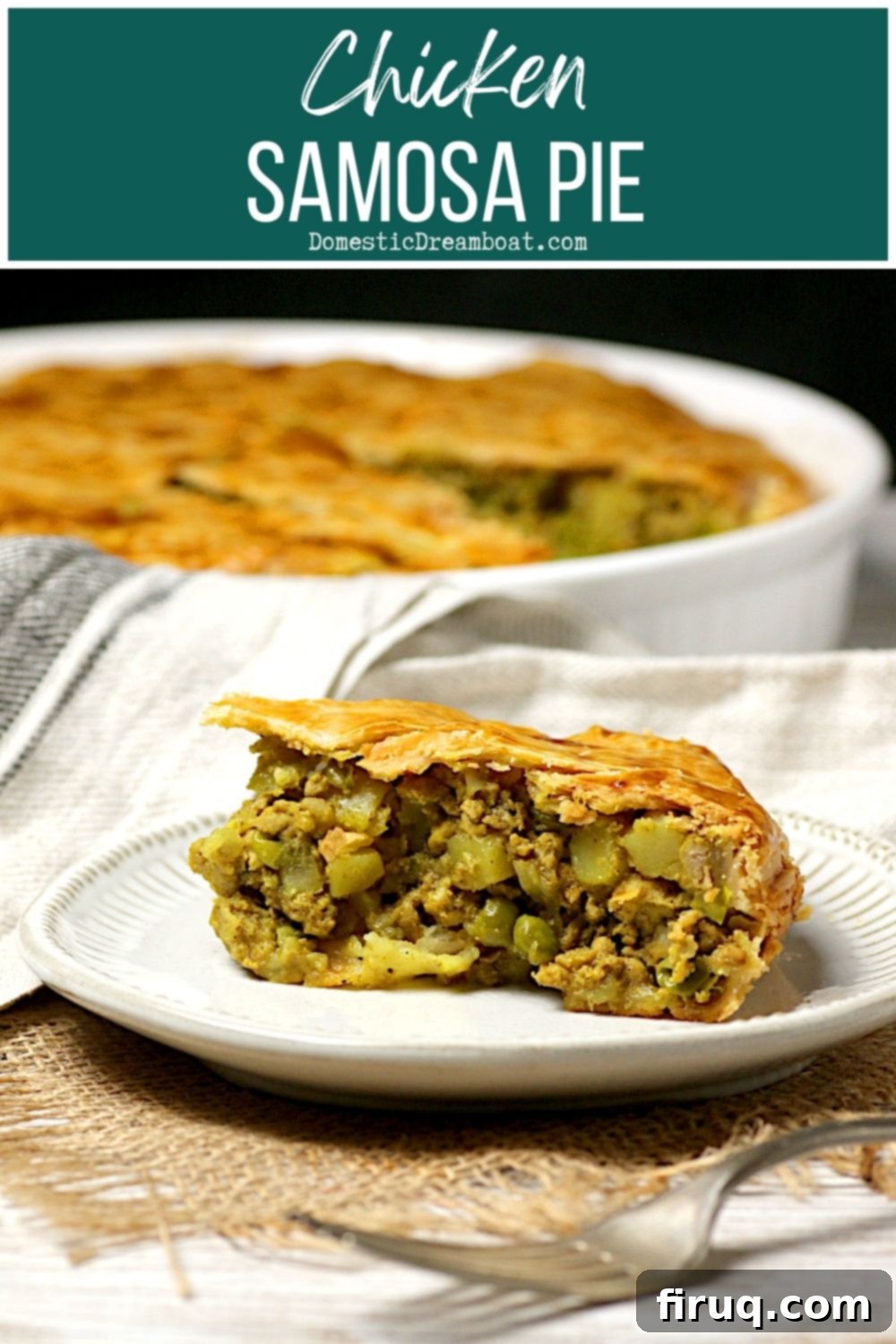 Whole Chicken Samosa Pie The full Chicken Samosa Pie, a perfect Indian-inspired savory dish.