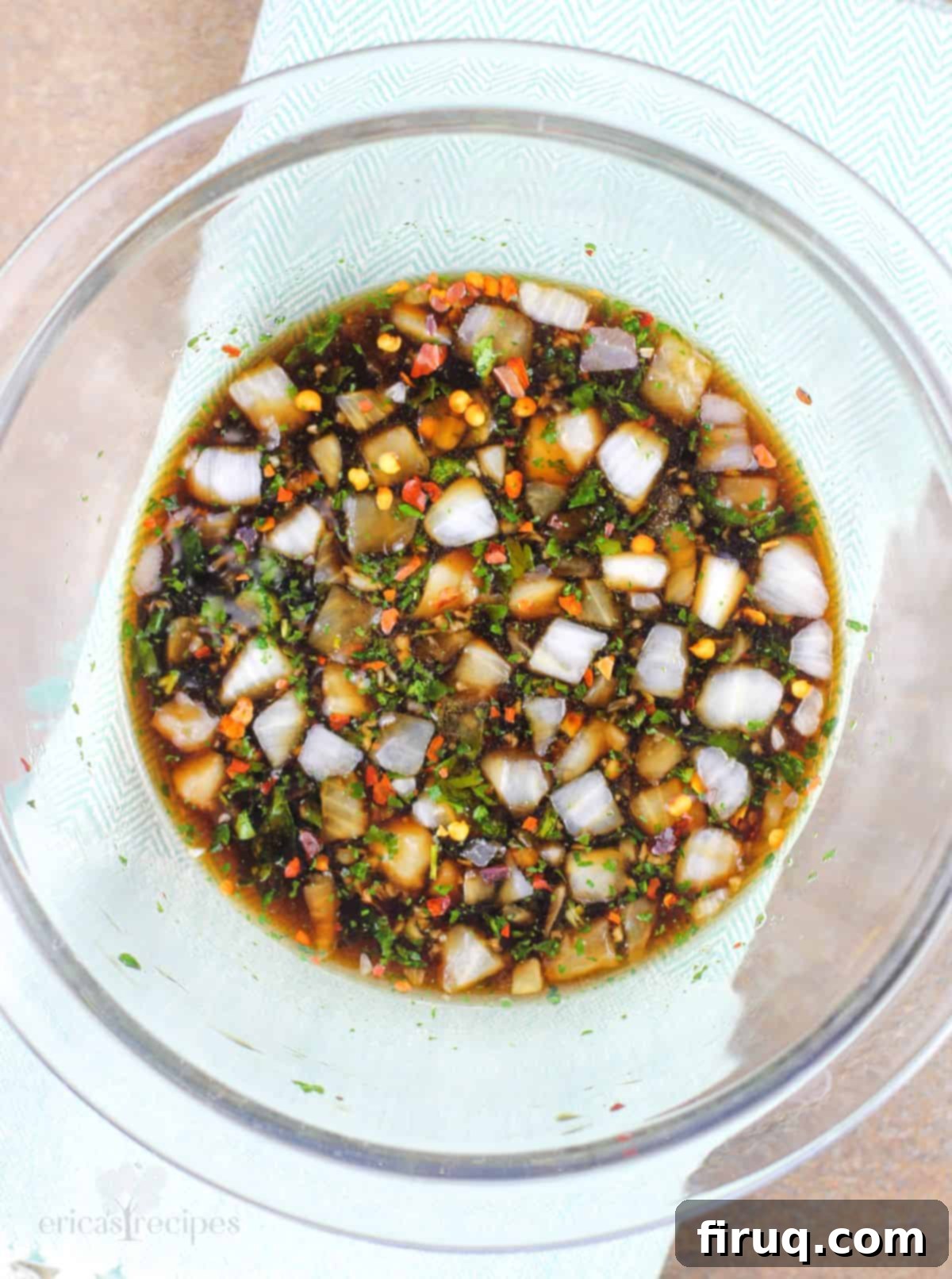 Easy Weeknight Roasted Pork Tenderloin 5 marinade in glass bowl