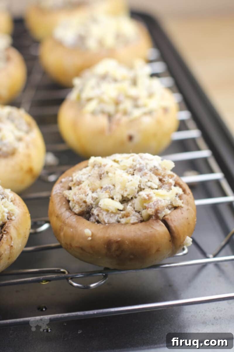 Savory Grilled Mushroom Delights 3 stuffed mushroom before cooking on grate