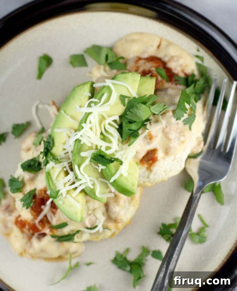 Huevos Rancheros Benedict 9 Mexican Chorizo Gravy and Biscuits - a rich, spicy gravy served over fluffy biscuits