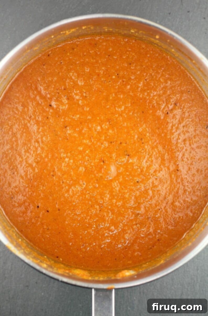 Sunrise Ranchero Kick 7 view onto saucepan of finished sauce