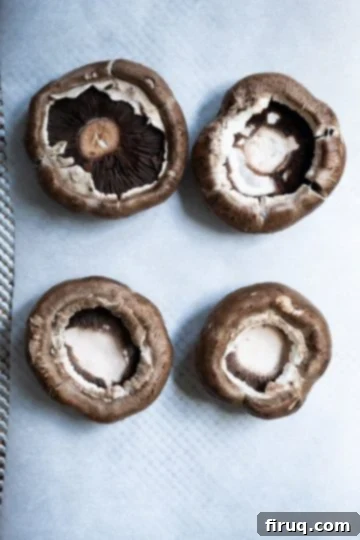 Gourmet Stuffed Italian Portobellos 5 mushrooms with stems removed