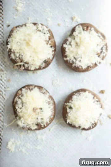 Gourmet Stuffed Italian Portobellos 7 stuffed mushrooms topped with cheese