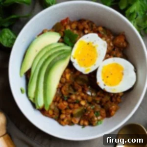 Eggs and Lentils: Your New Power Breakfast 9 eggs and lentils for breakfast with sliced avocado