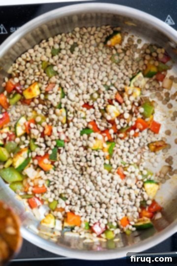 Eggs and Lentils: Your New Power Breakfast 5 sauteed vegetables with lentils added