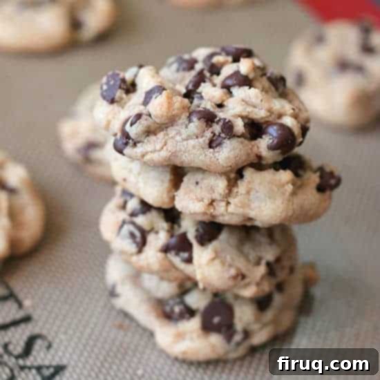 Irresistibly Chewy Chocolate Chip Cookies 2 Stack of chocolate chip cookies