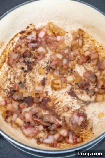 Braised Italian Short Ribs with Gnocchi 5 Pancetta frying until golden brown
