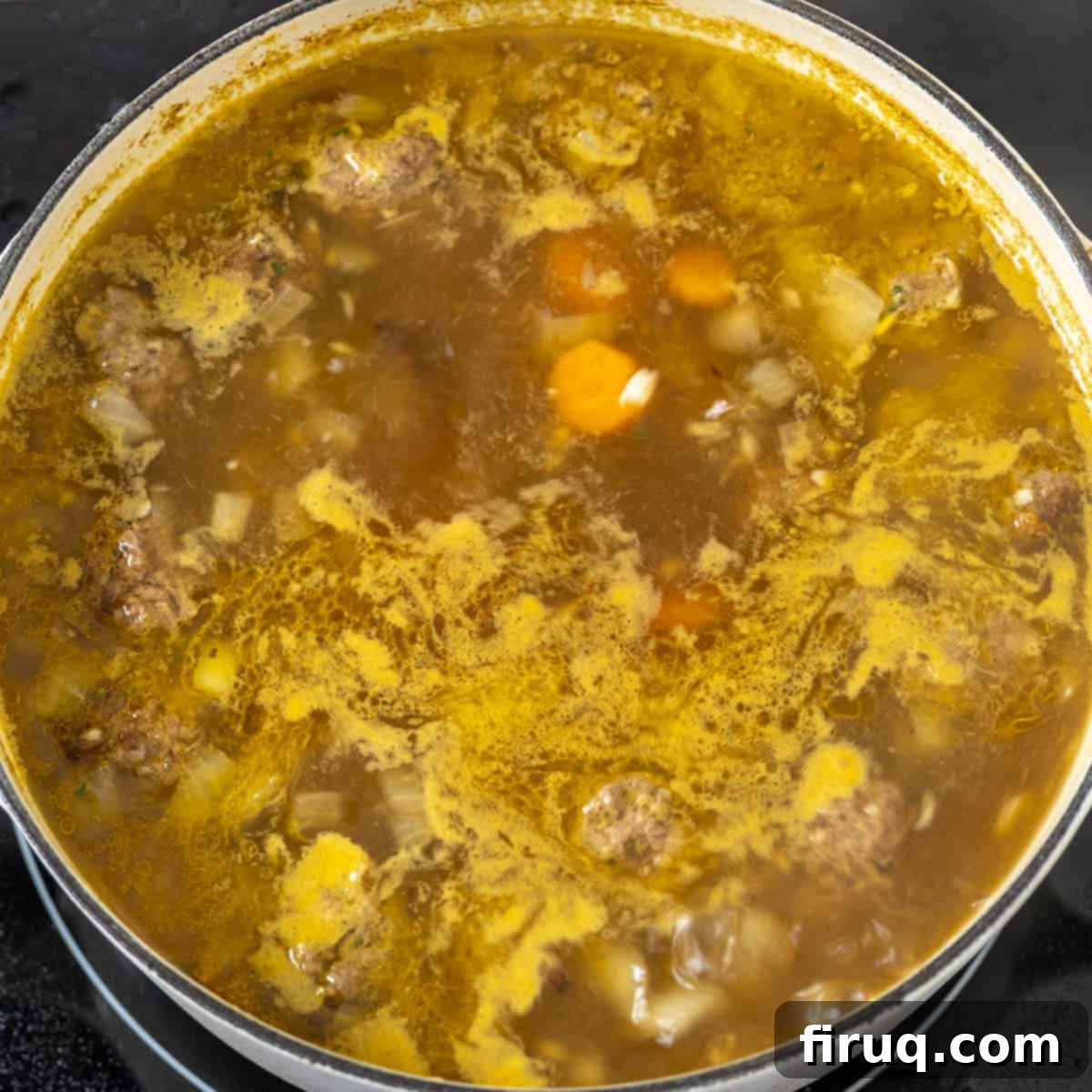 Classic Italian Wedding Soup 7 Italian Wedding Soup simmering gently in a pot