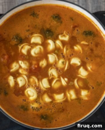 Hearty Italian Sausage and Tortellini Soup 10 tortellini added