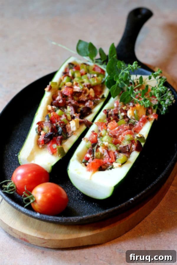 Mediterranean Stuffed Zucchini Mediterranean Style Stuffed Zucchini, a healthy and flavorful meal idea.