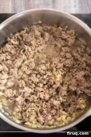 Homestyle Italian Baked Ziti 5 browned sausage and onions