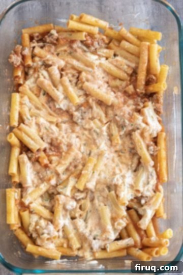 Homestyle Italian Baked Ziti 9 layer of sauce and ricotta
