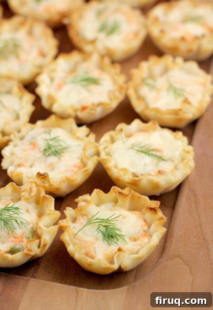 Exquisite Smoked Salmon Tartlets 6 side view of a finished cold smoked salmon appetizer