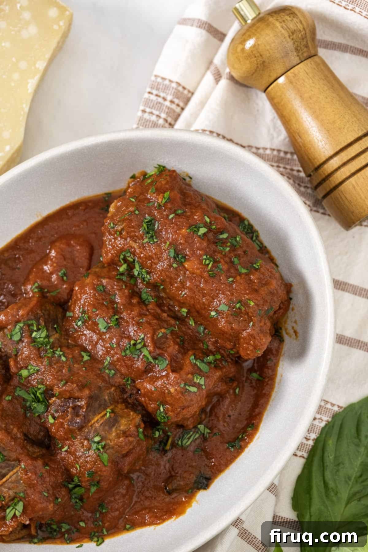 Slow-Simmered Italian Braciole Perfection 13 Italian braciole garnished with parsley, ready to be served