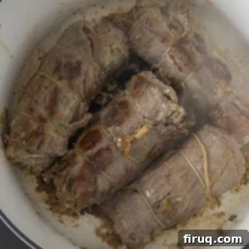 Slow-Simmered Italian Braciole Perfection 9 First side of braciole seared to a golden brown