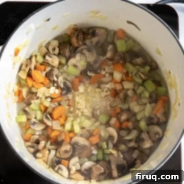 Hearty Barley Lentil Soup 4 sauteing garlic