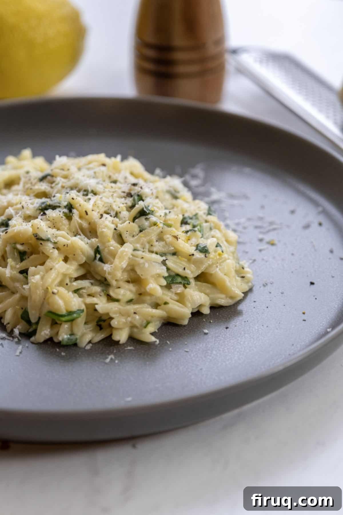Bright Lemon Spinach Orzo 2 lemon spinach orzo